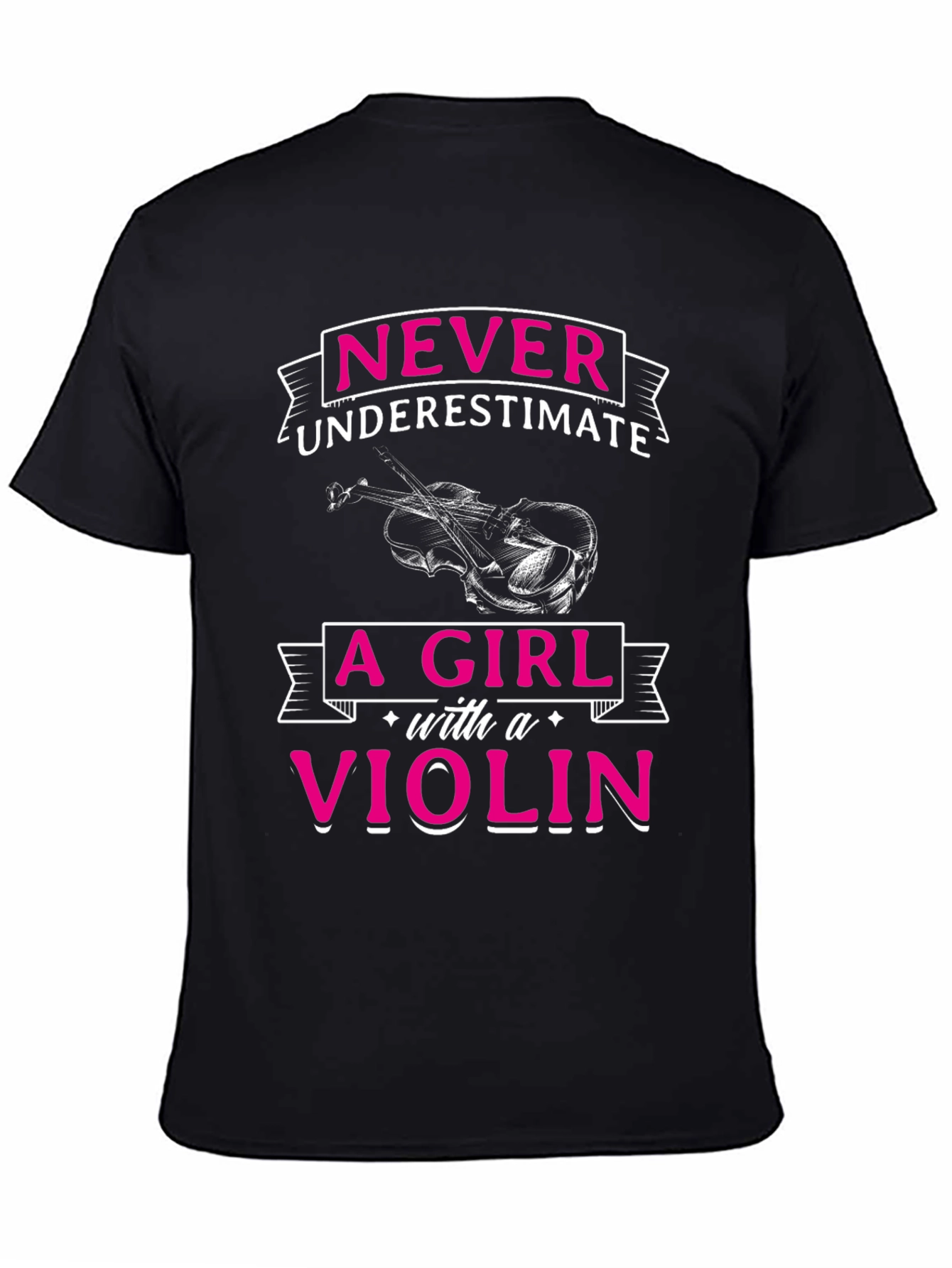 Never Underestimate A Girl With A Violin Graphic Tee