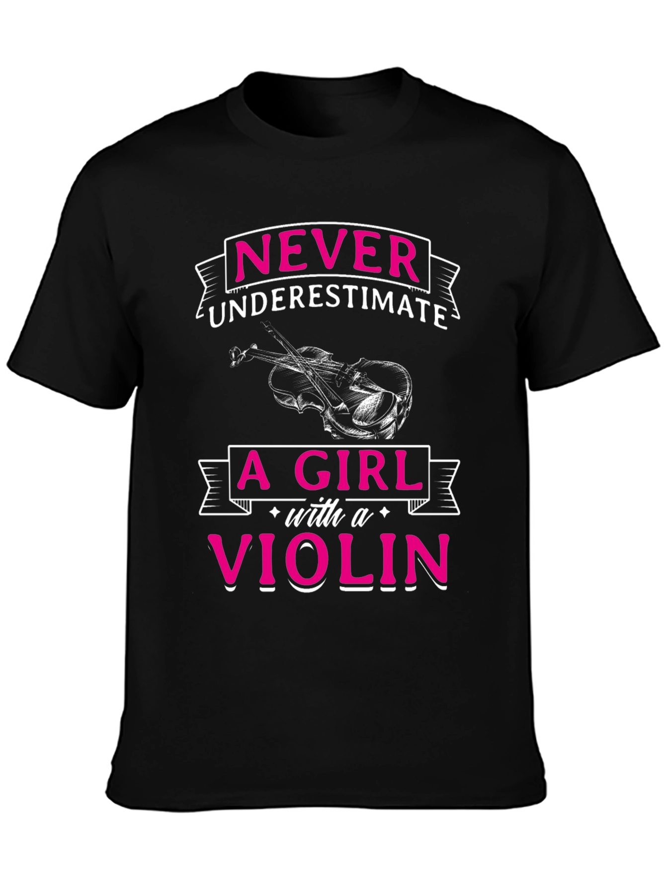 Never Underestimate A Girl With A Violin Graphic Tee