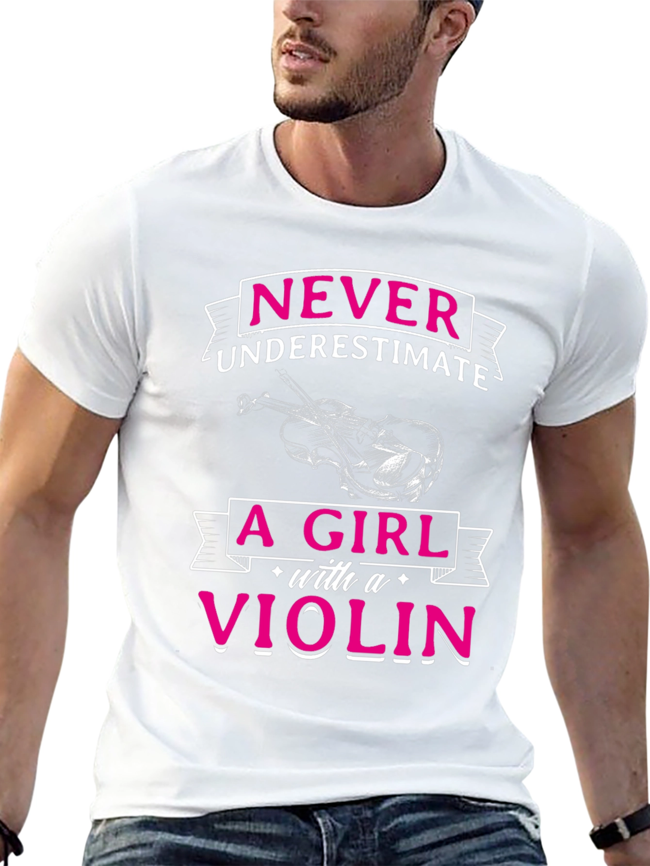 Never Underestimate A Girl With A Violin Graphic Tee
