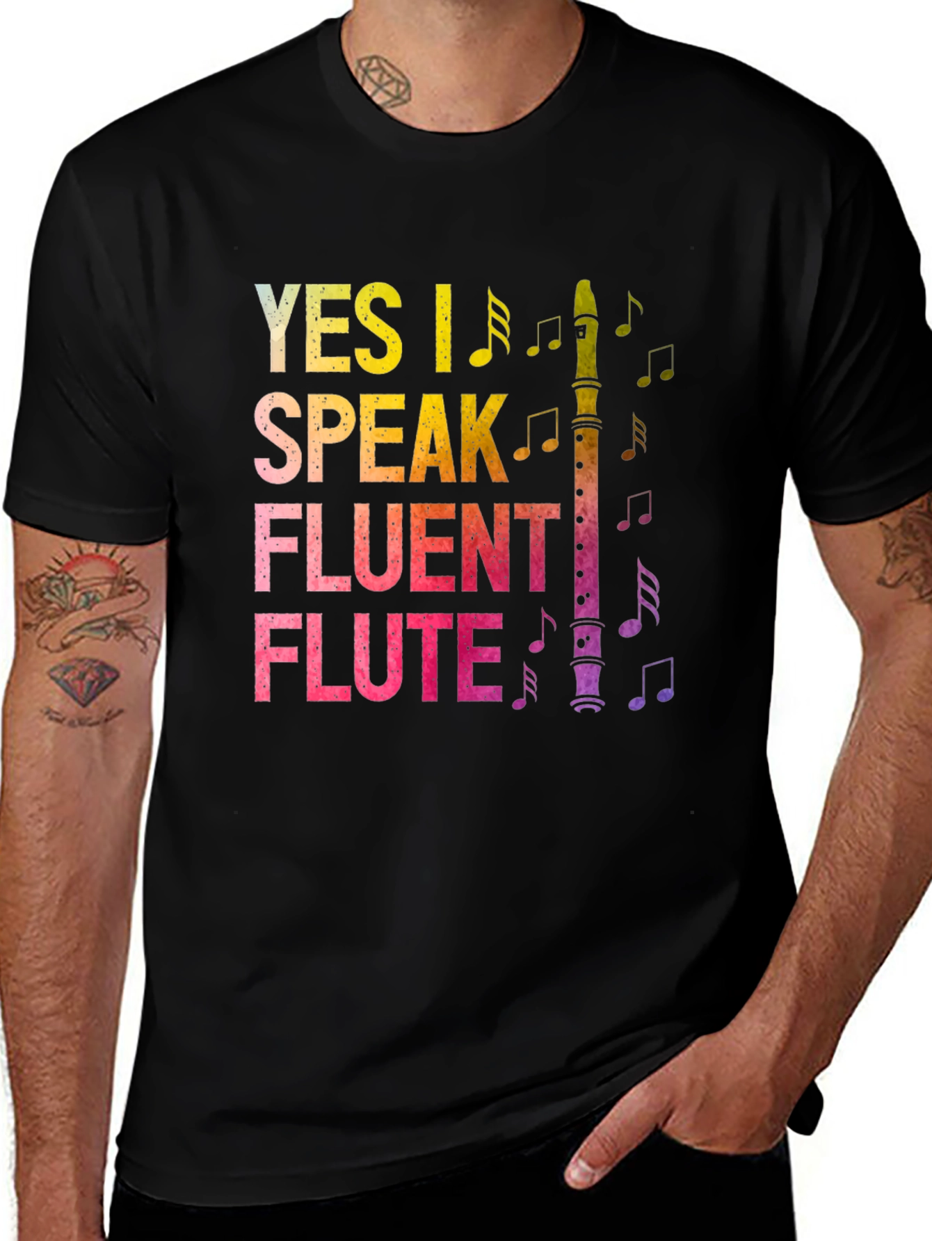 Yes I Speak Fluent Flute T-Shirt Music Lover Tee