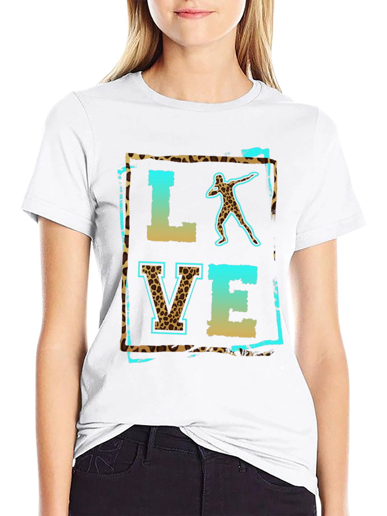 Love Shot Put Leopard Print T-Shirt