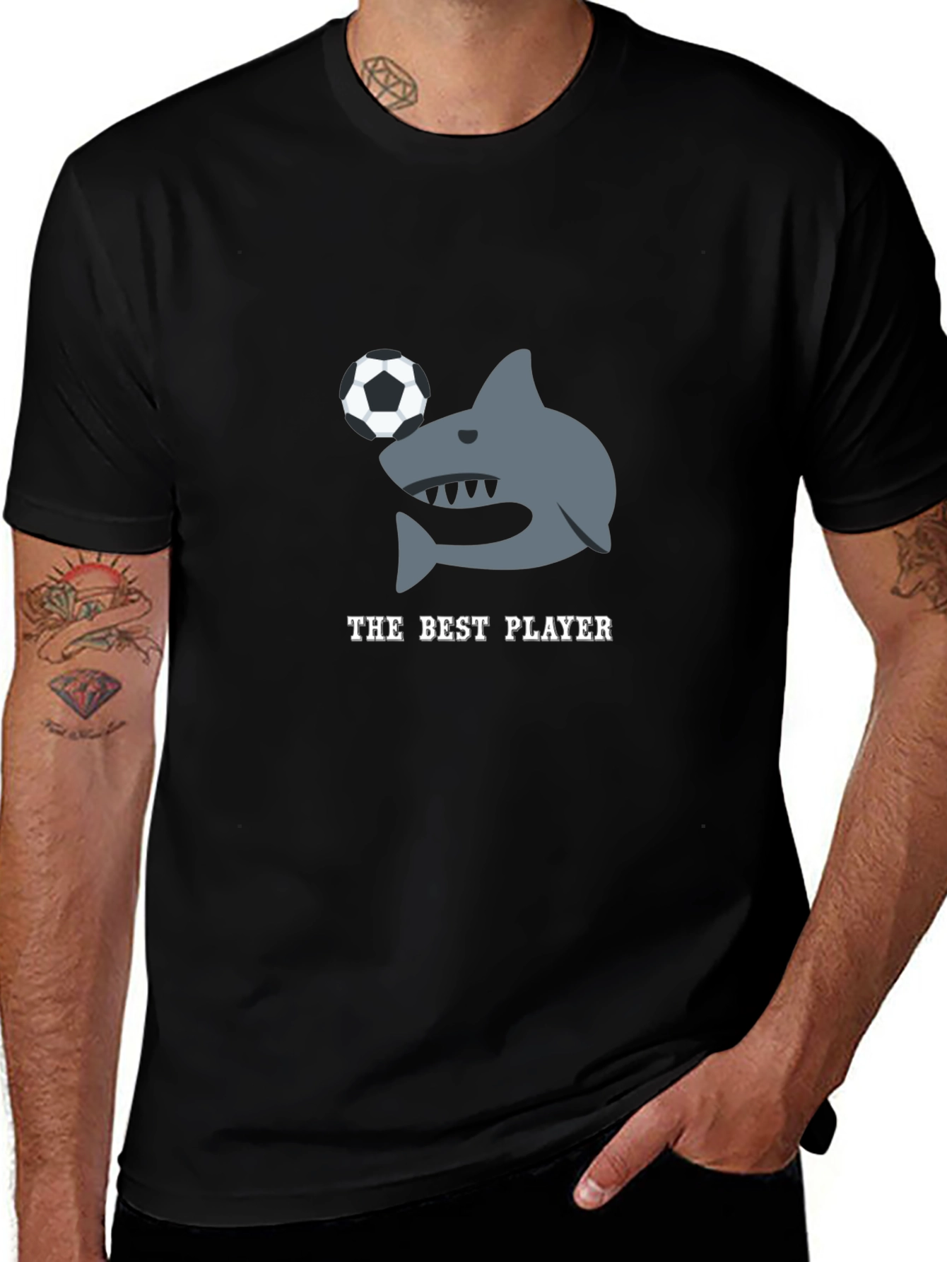 The Best Player Shark Soccer Graphic T-Shirt