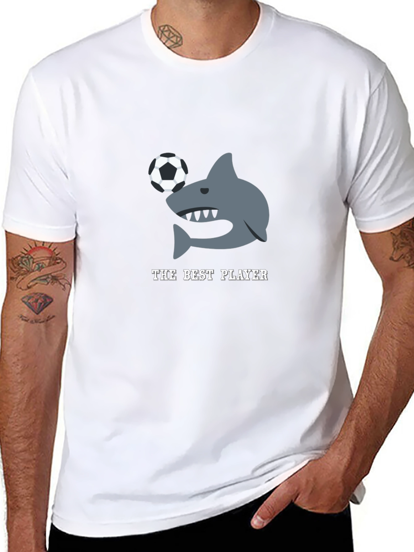 The Best Player Shark Soccer Graphic T-Shirt