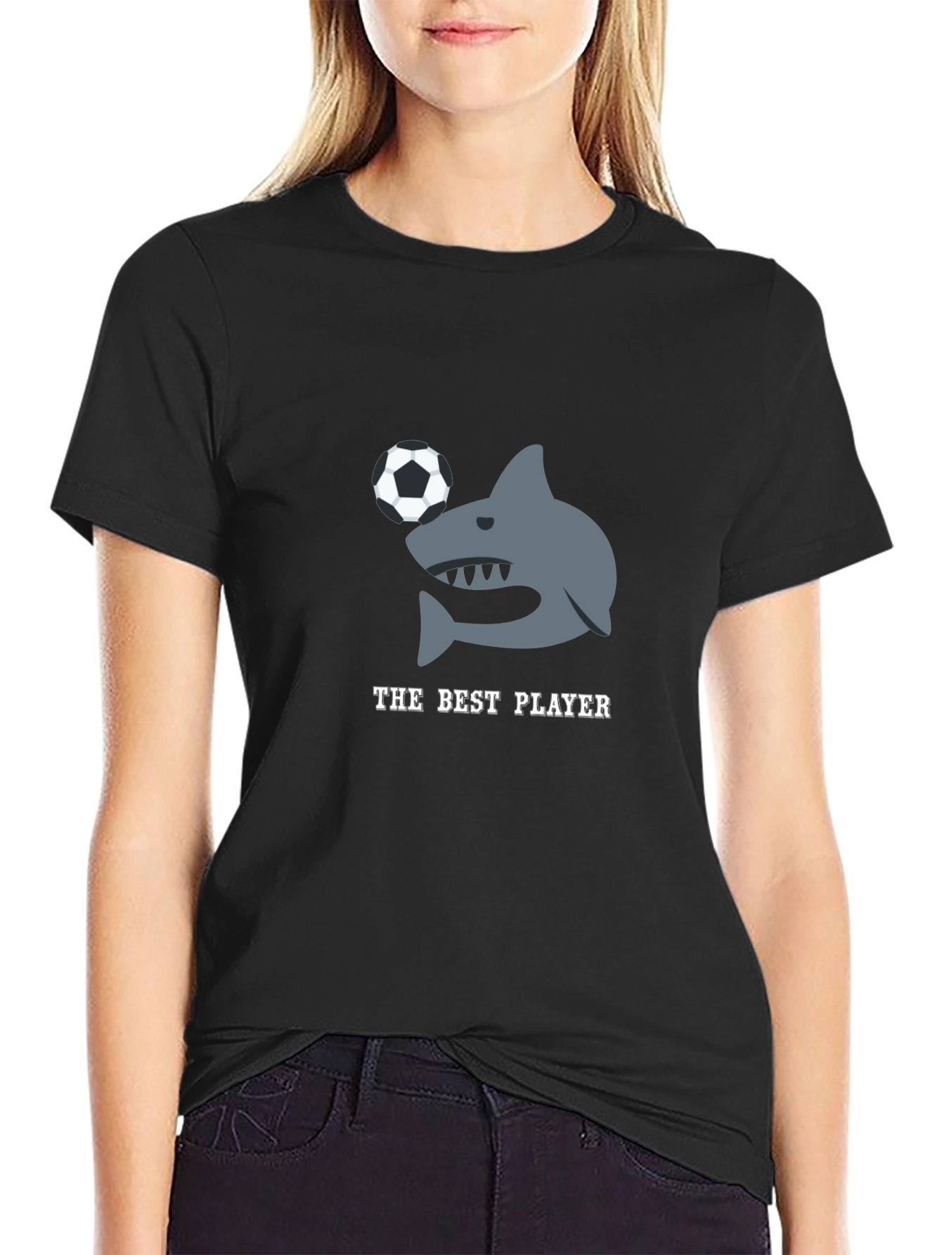 The Best Player Shark Soccer Graphic T-Shirt