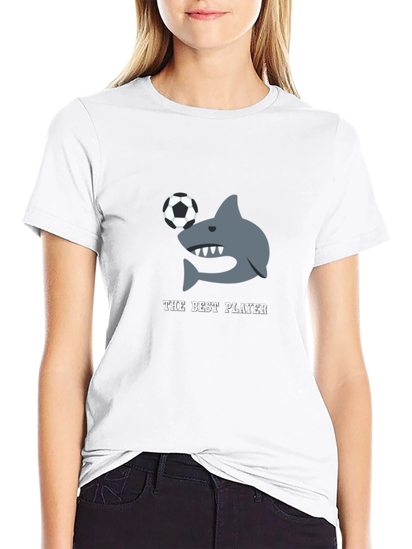 The Best Player Shark Soccer Graphic T-Shirt