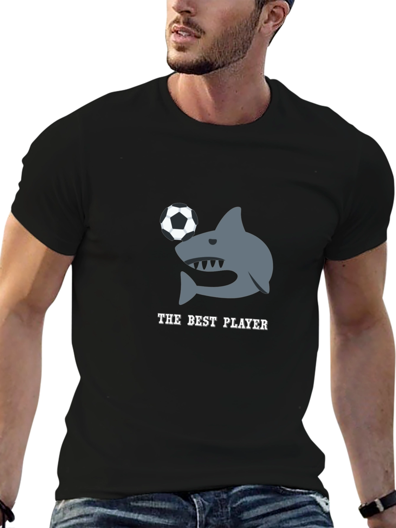 The Best Player Shark Soccer Graphic T-Shirt
