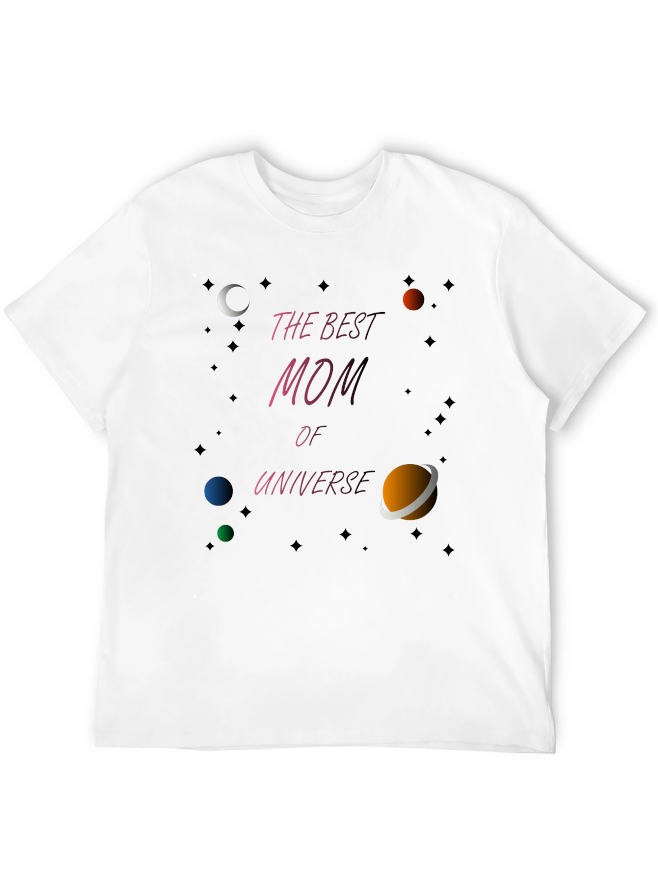Best Mom of the Universe Black T-Shirt