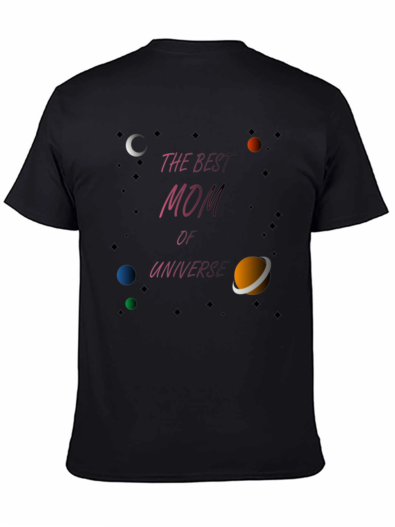 Best Mom of the Universe Black T-Shirt