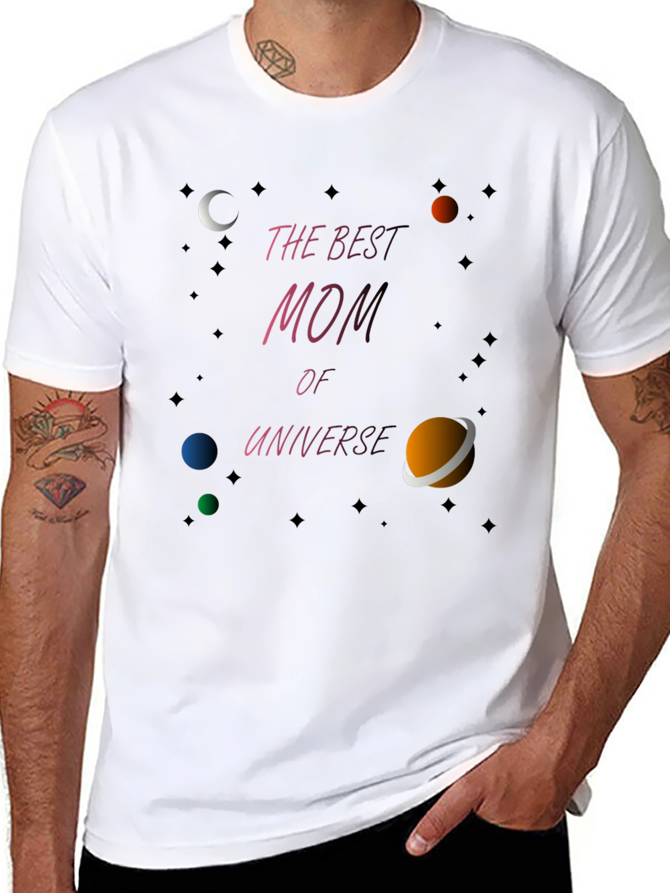 Best Mom of the Universe Black T-Shirt