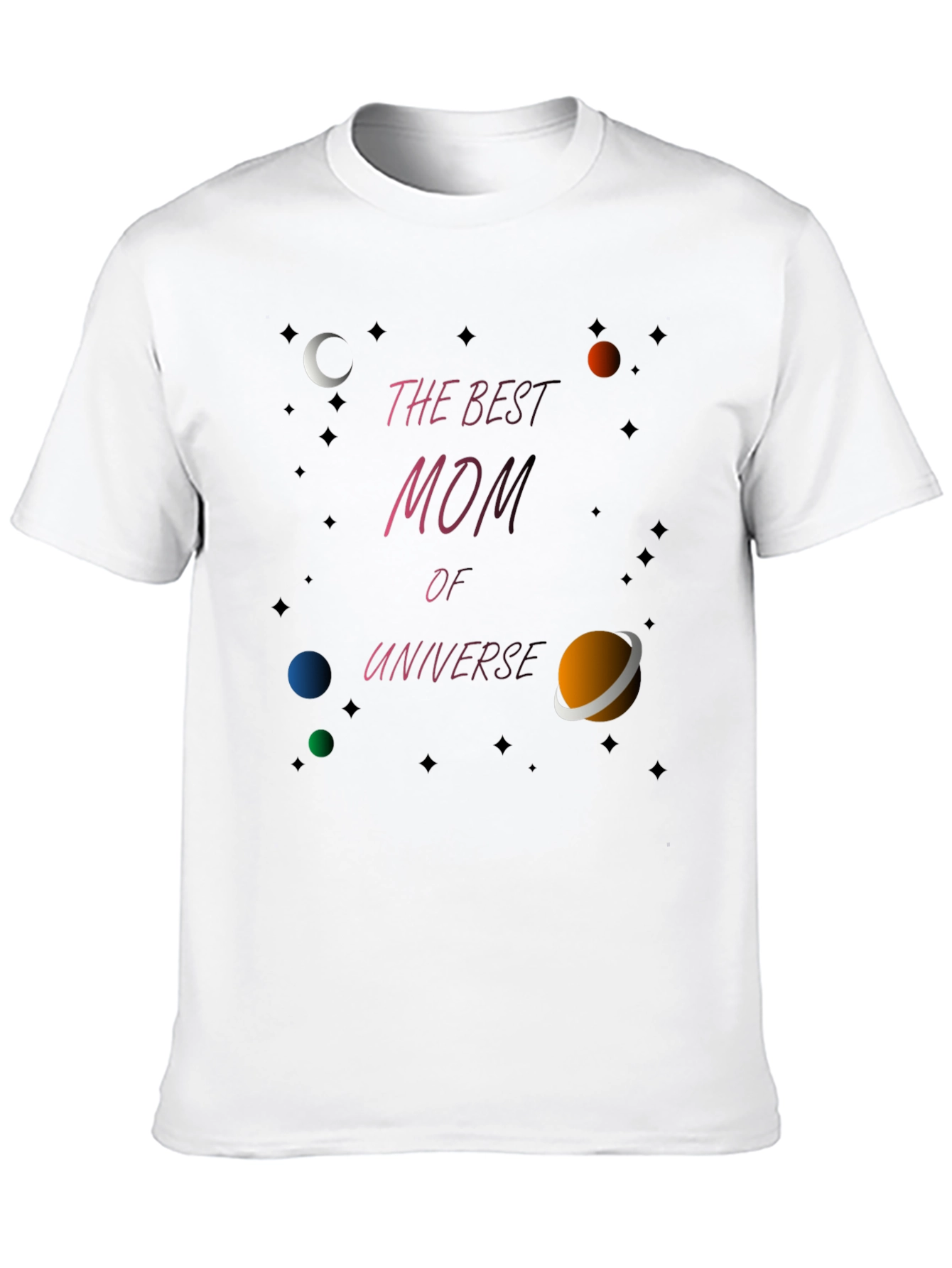 Best Mom of the Universe Black T-Shirt