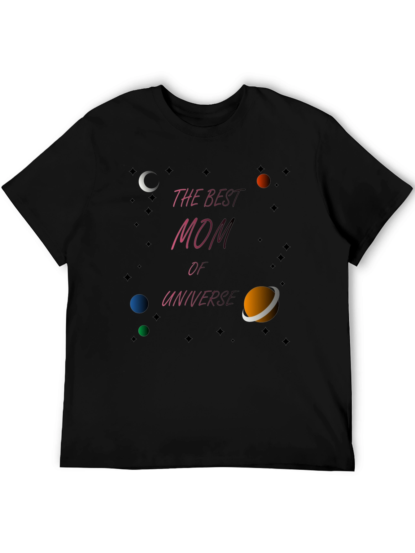 Best Mom of the Universe Black T-Shirt