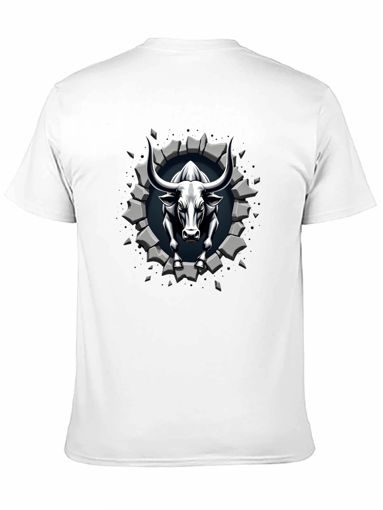 Bull Graphic Print Black T-Shirt