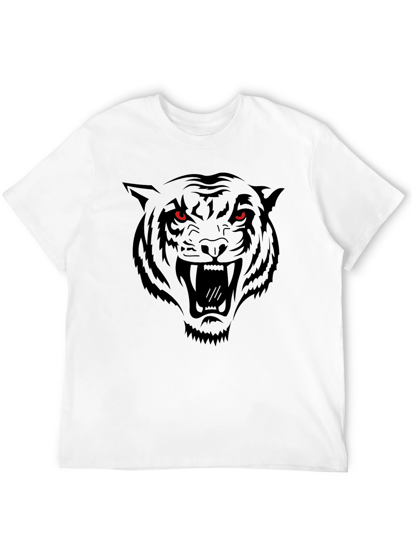 Mens Black Tiger Graphic Tee - Fierce Design