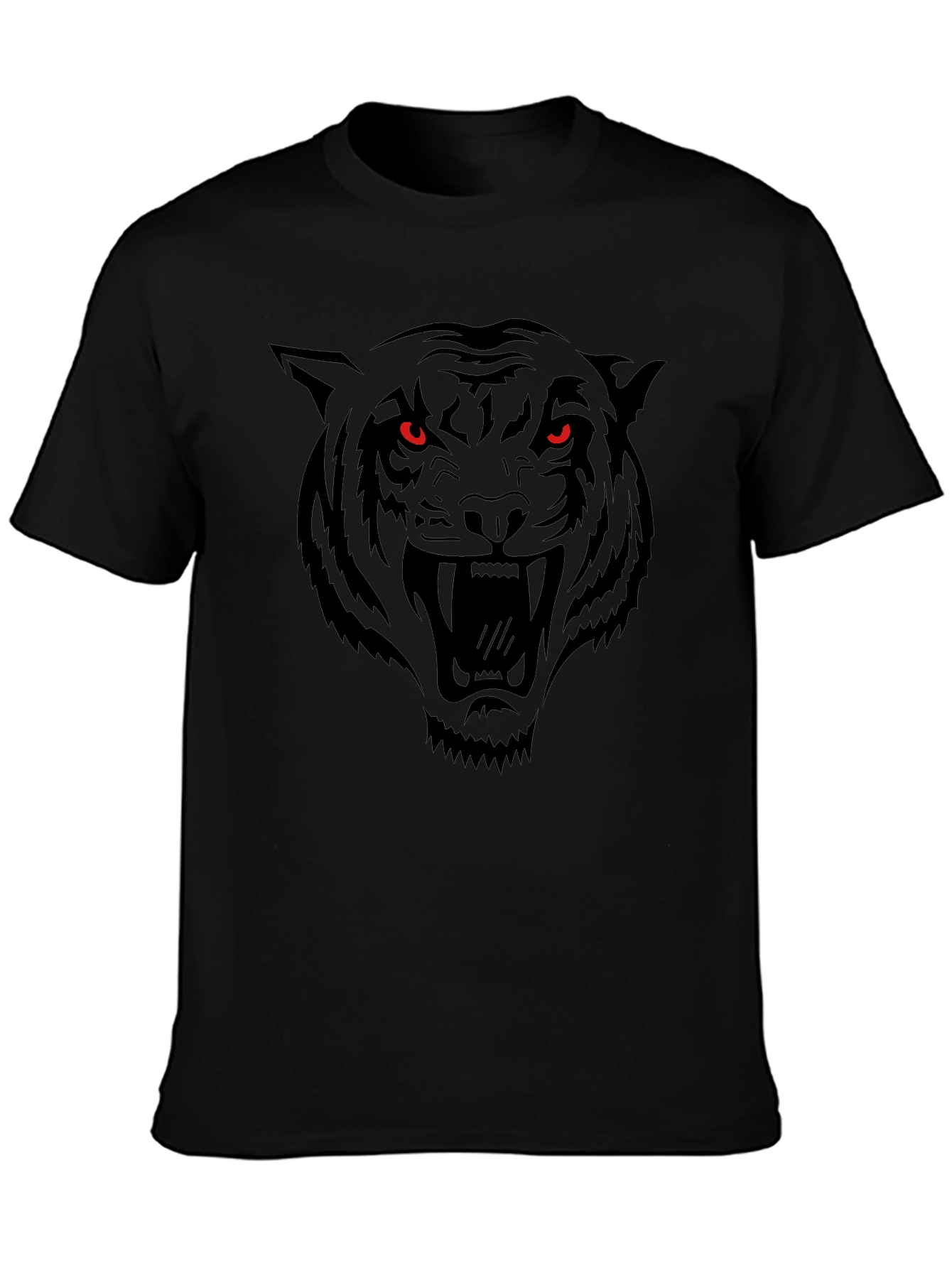 Mens Black Tiger Graphic Tee - Fierce Design