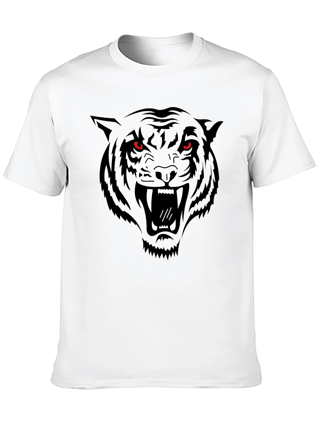 Mens Black Tiger Graphic Tee - Fierce Design