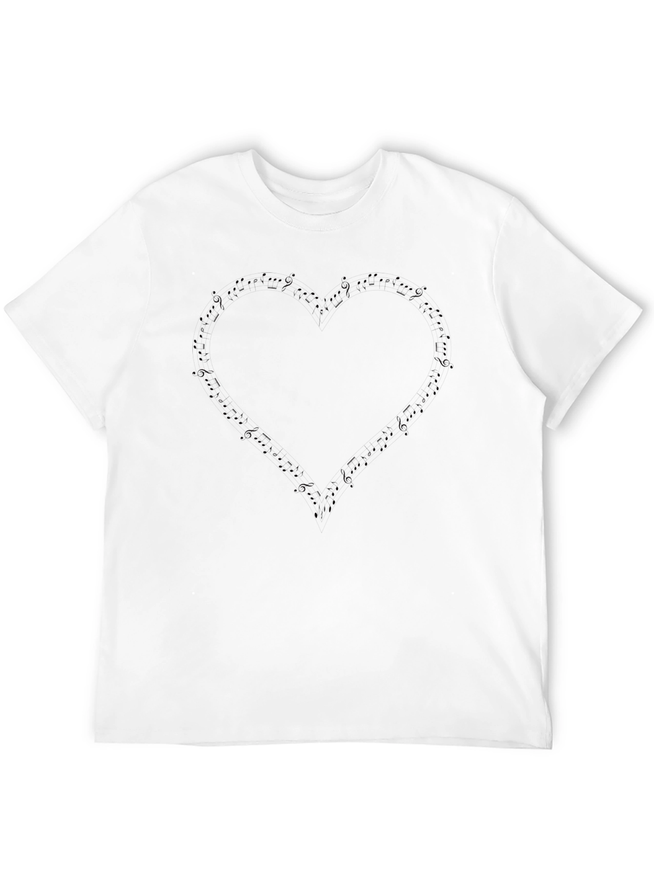 Musical Heart Graphic Black T-Shirt