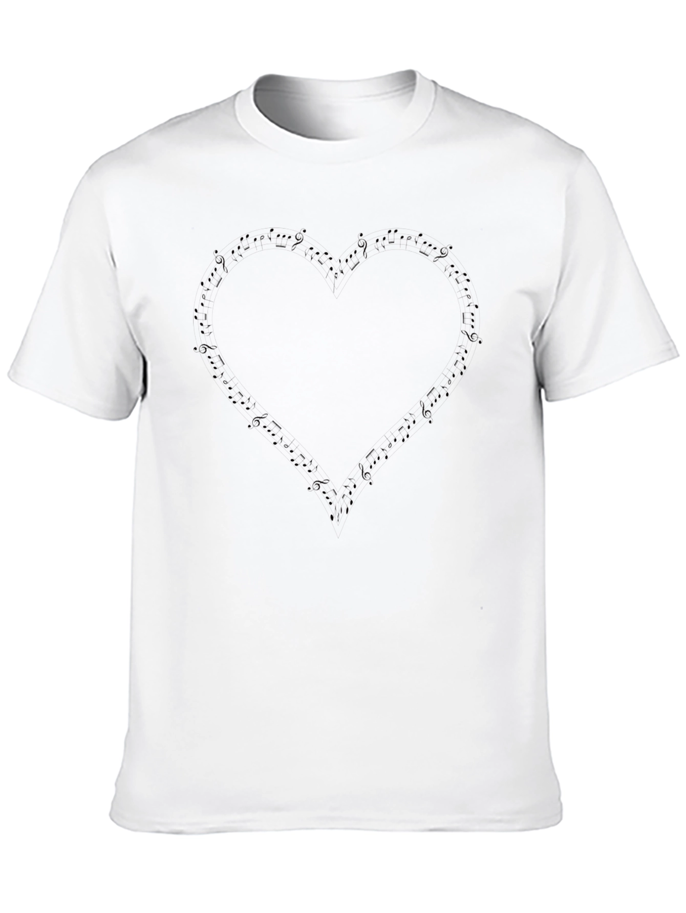 Musical Heart Graphic Black T-Shirt