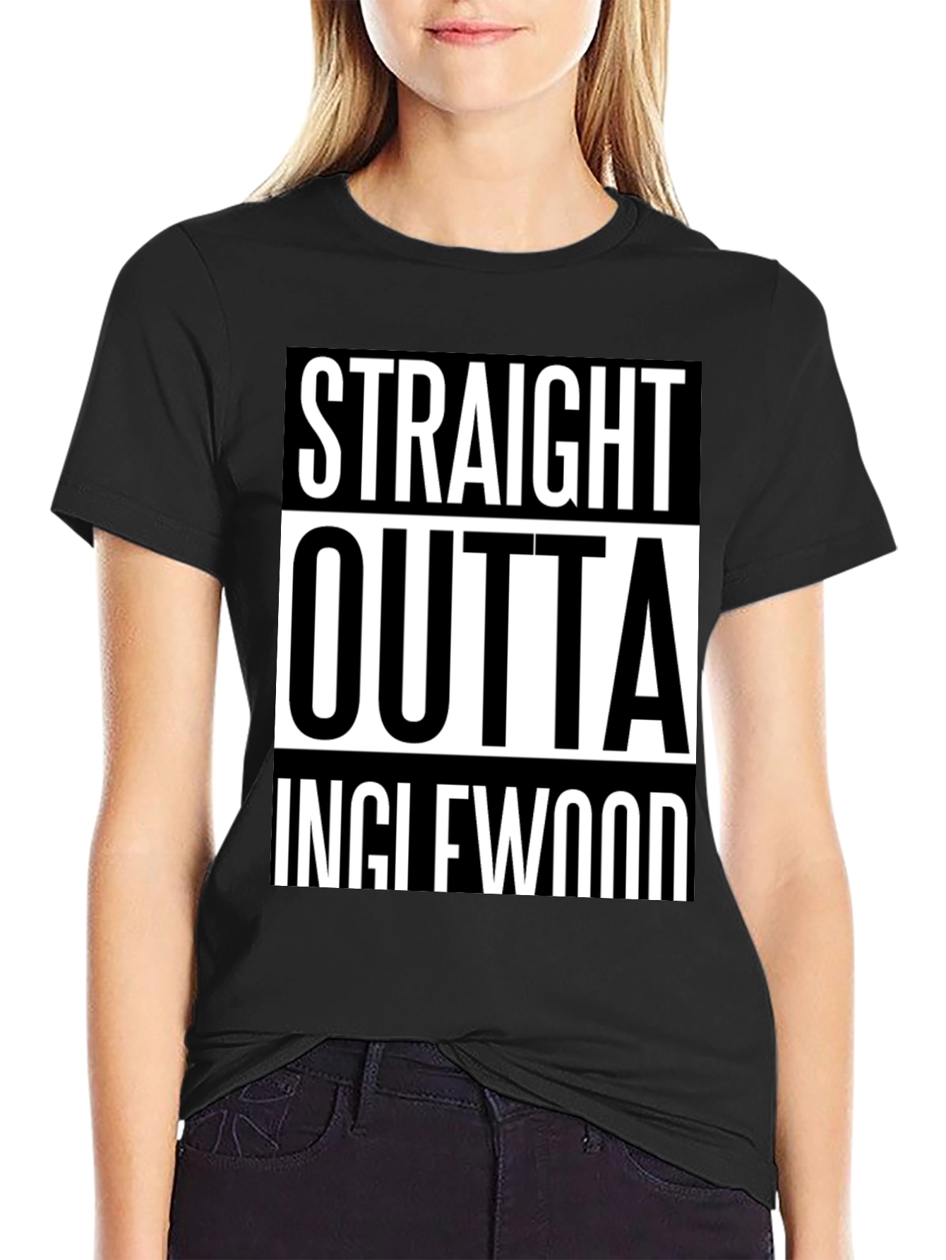 Straight Outta Inglewood Black T-Shirt