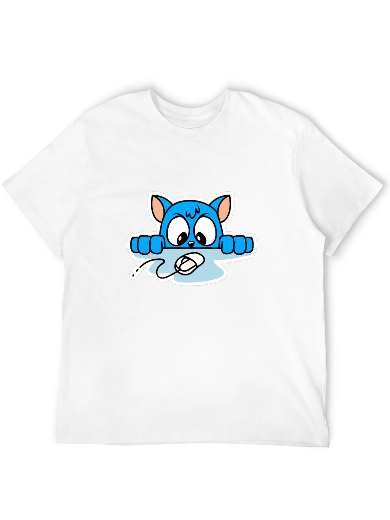 Cartoon Cat T-Shirt - Black
