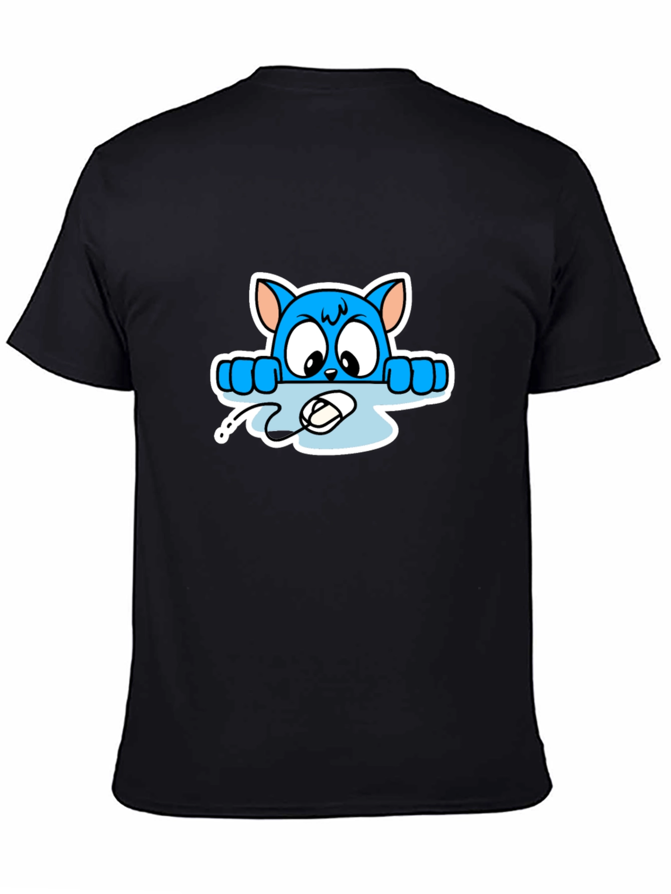 Cartoon Cat T-Shirt - Black