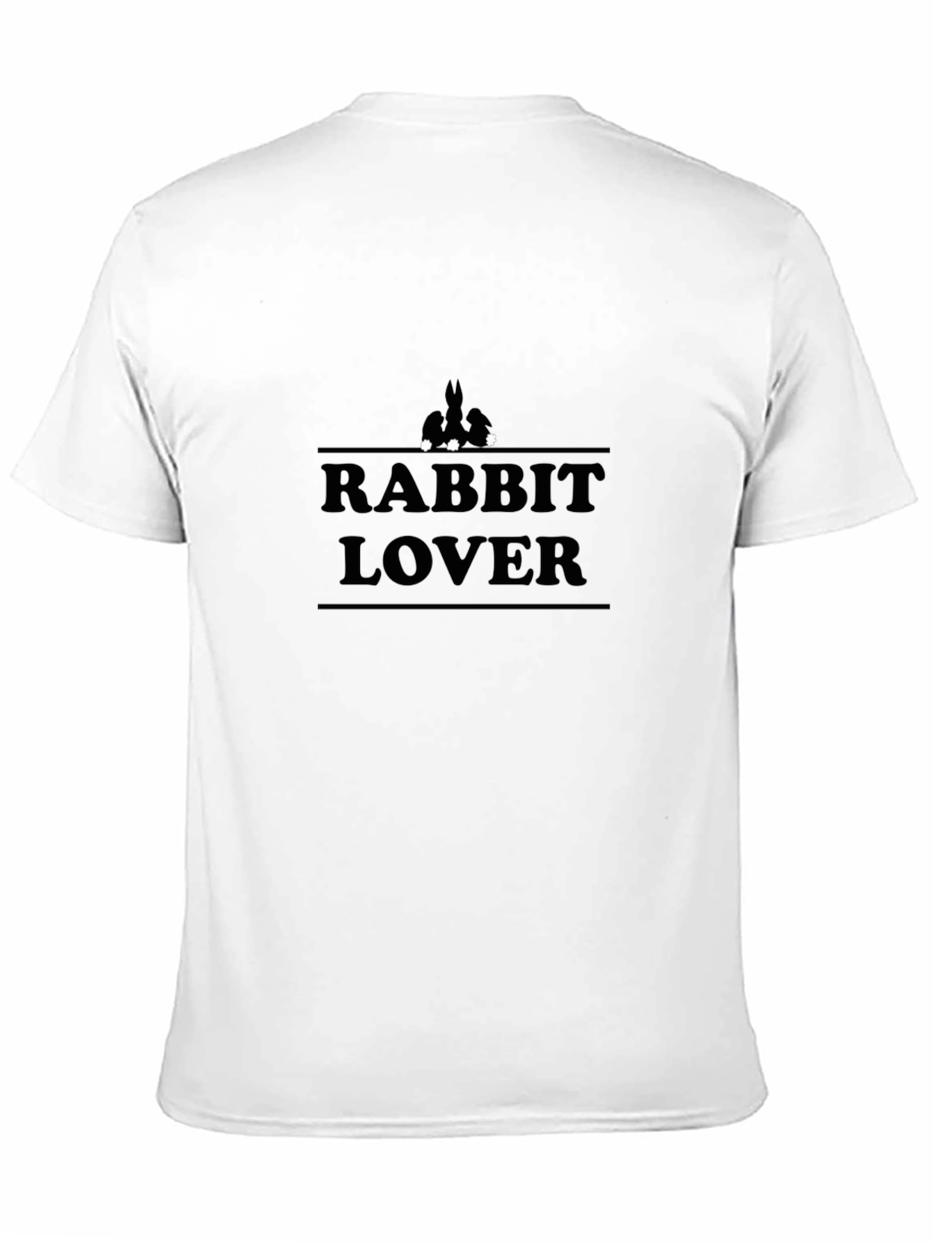 Rabbit Lover Graphic Tee - Black Cotton T-Shirt