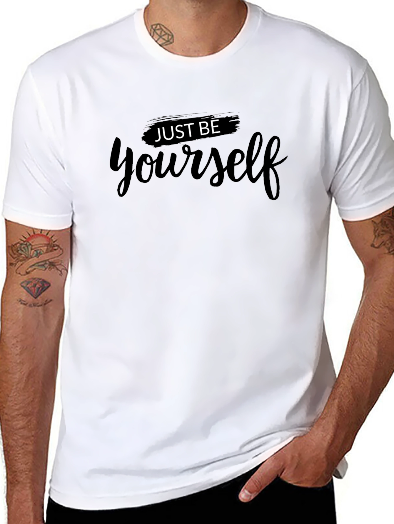 Just Be Yourself Black Graphic Tee