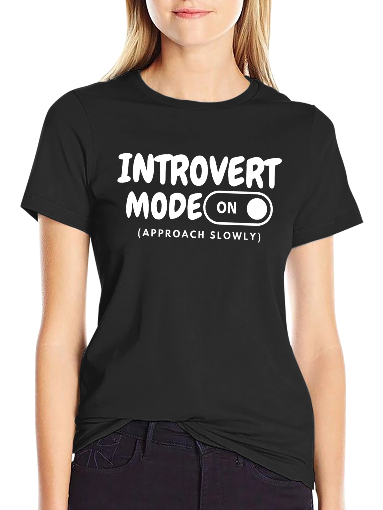Introvert Mode On Black Graphic Tee