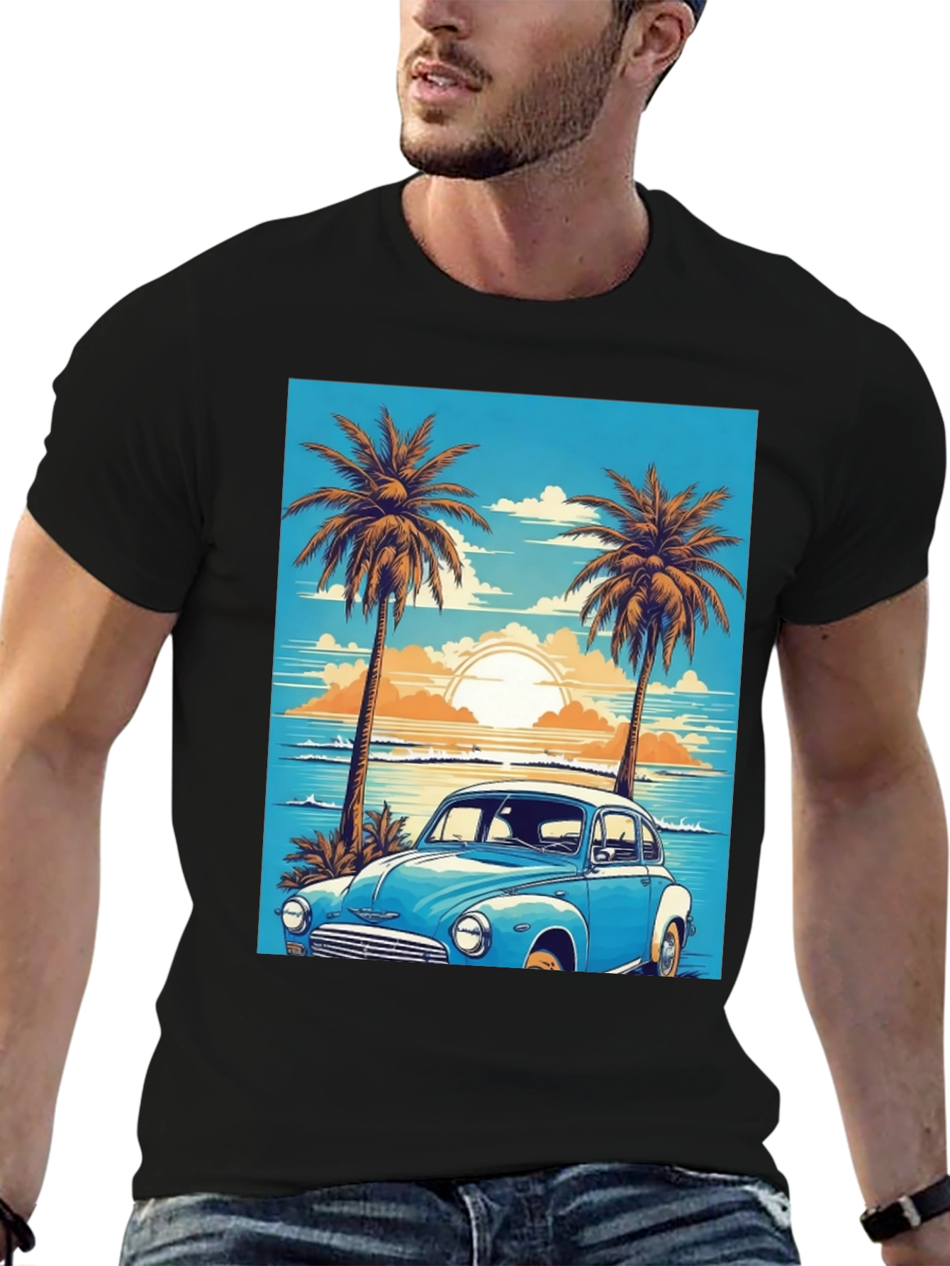 Retro Beach Car Graphic Tee