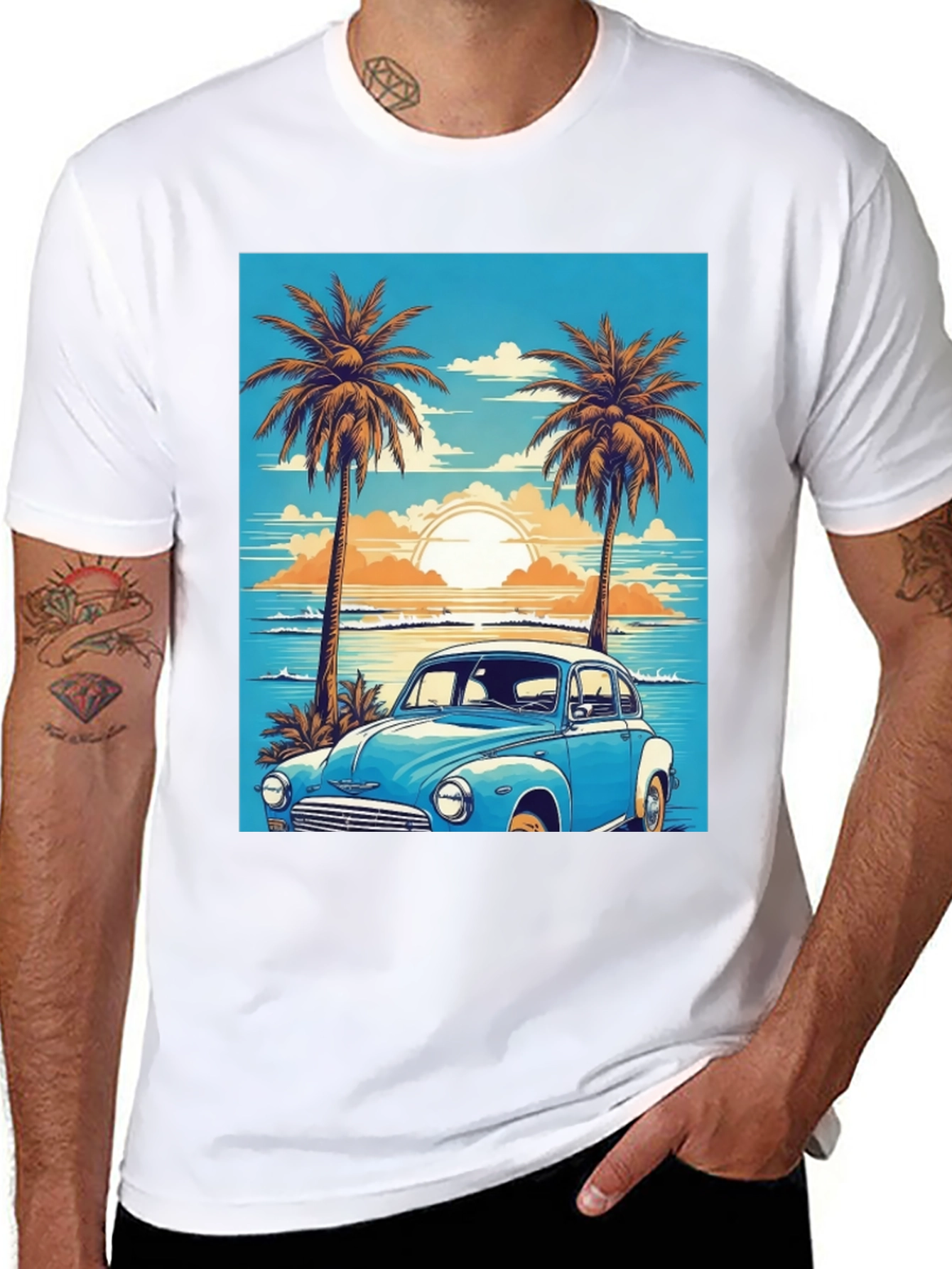 Retro Beach Car Graphic Tee