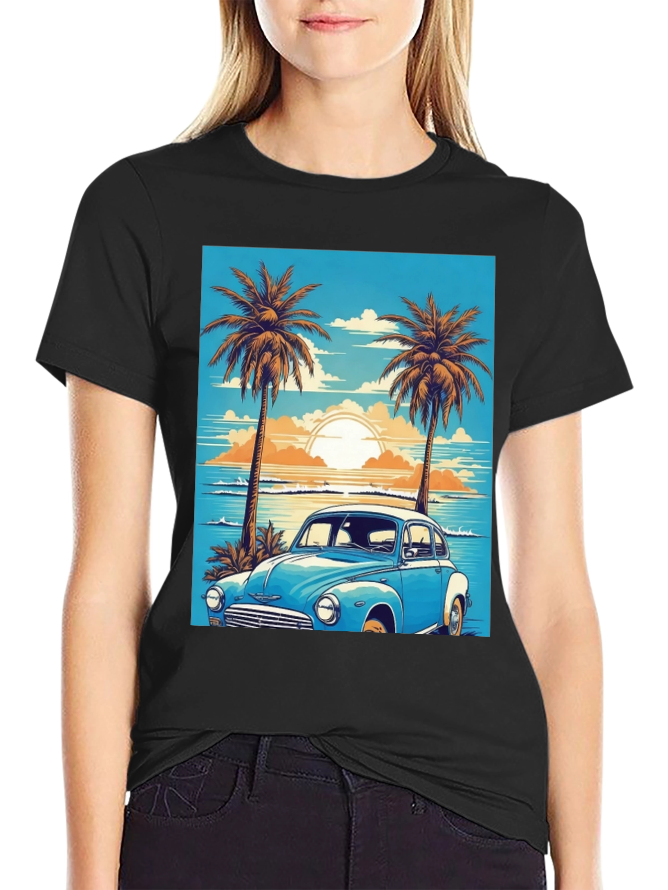 Retro Beach Car Graphic Tee