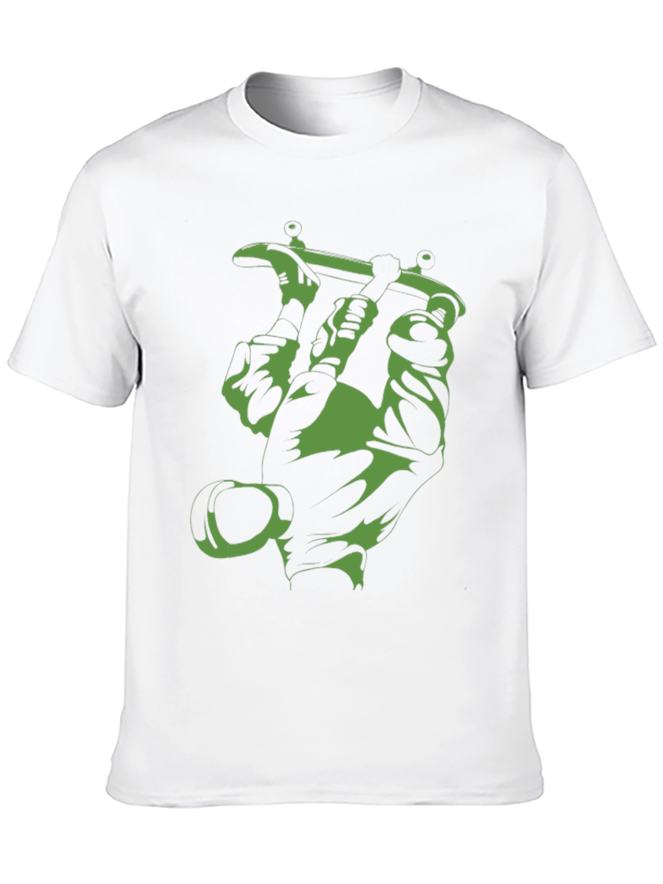 Green Skateboard Graphic Black Tee