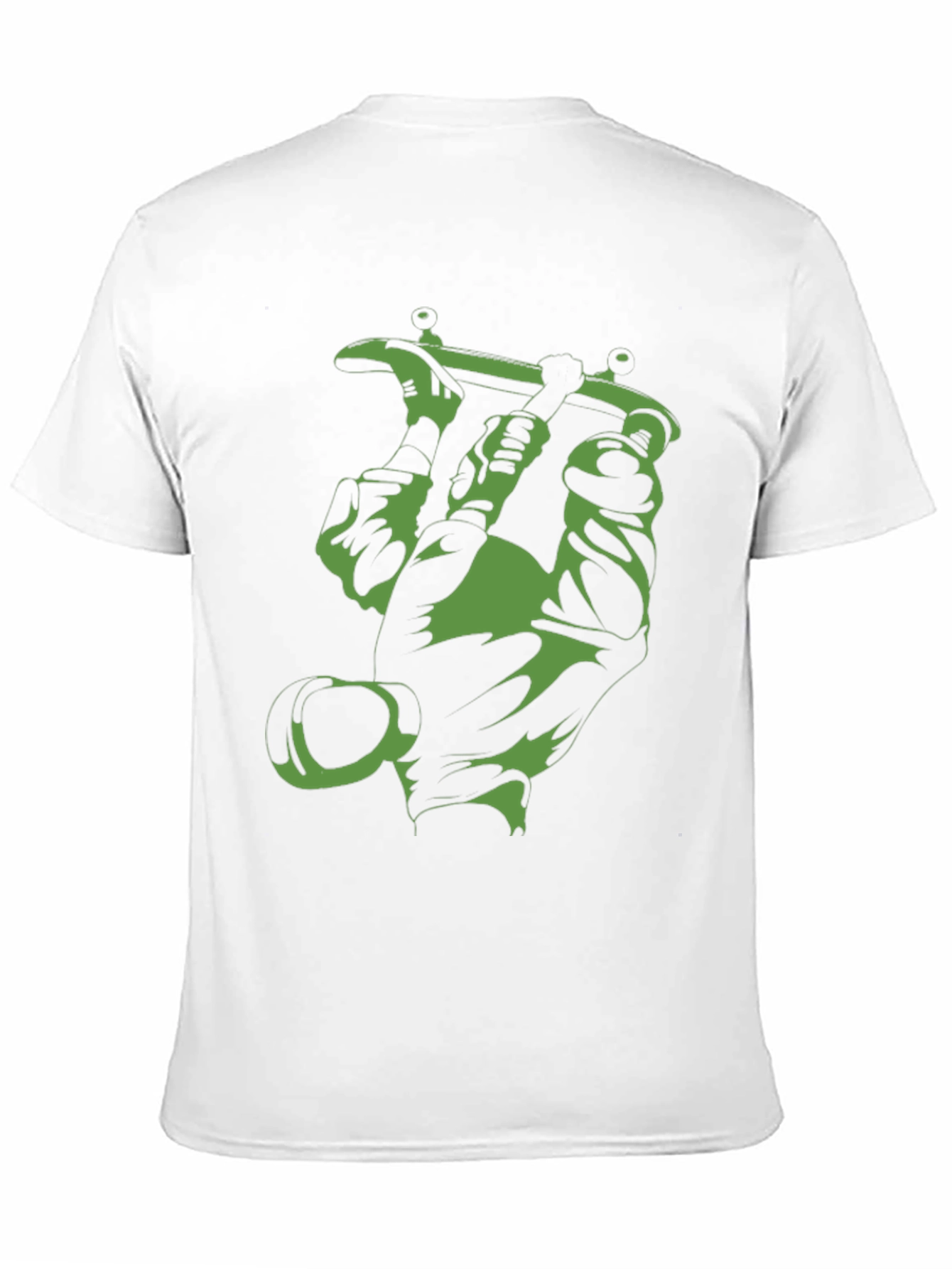 Green Skateboard Graphic Black Tee