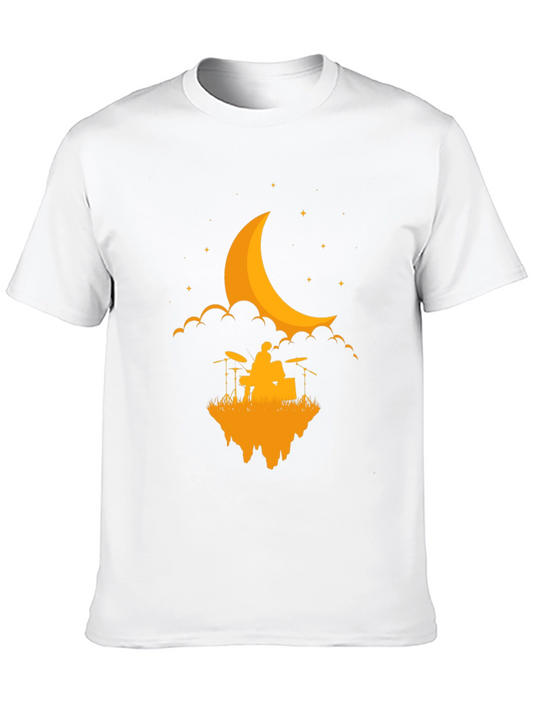 Drummer Moon T-Shirt - Black