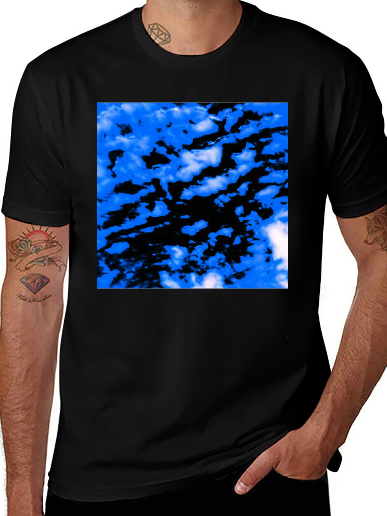 Abstract Cloud Black T-Shirt