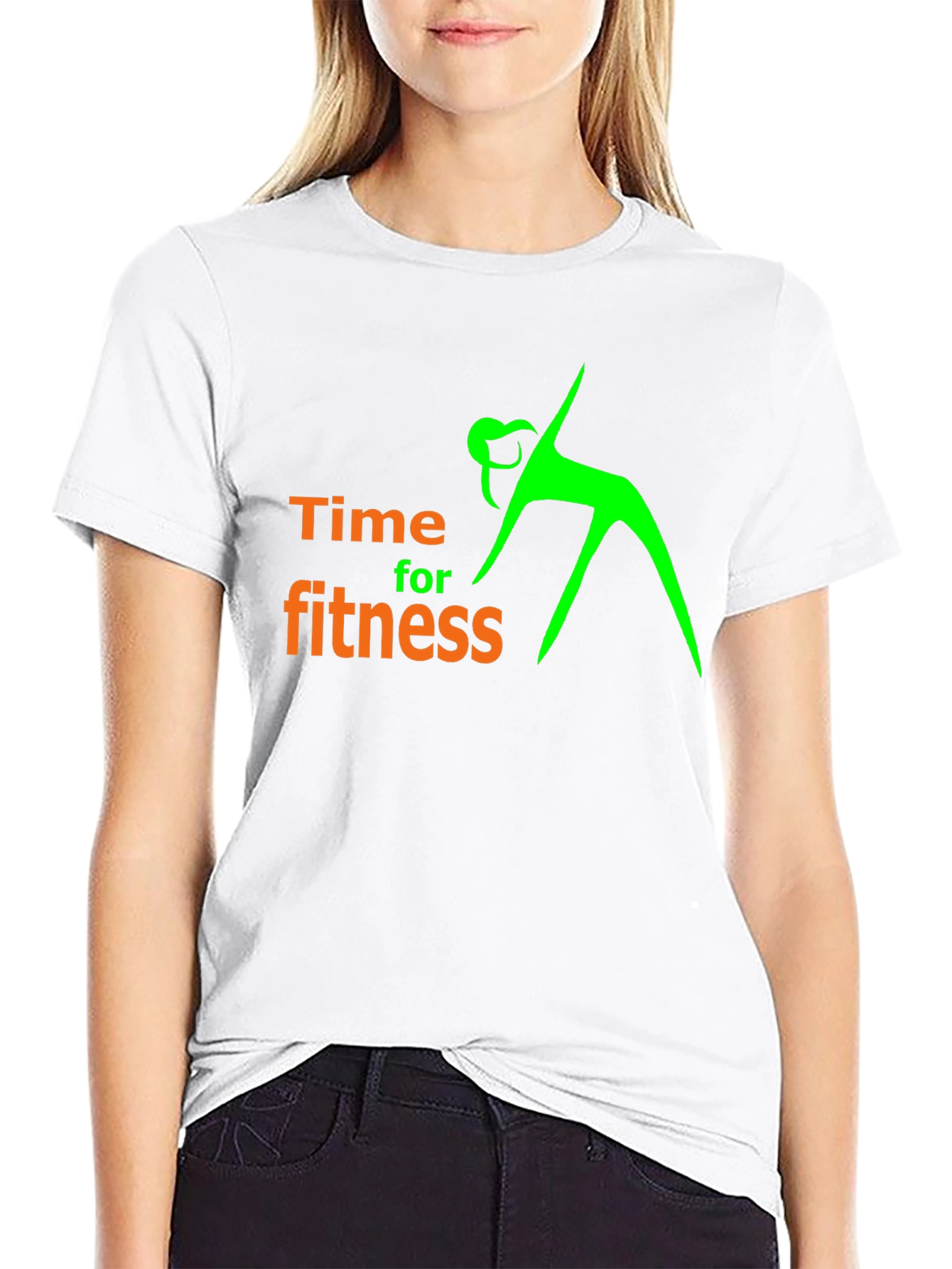 Time For Fitness Black Graphic T-Shirt