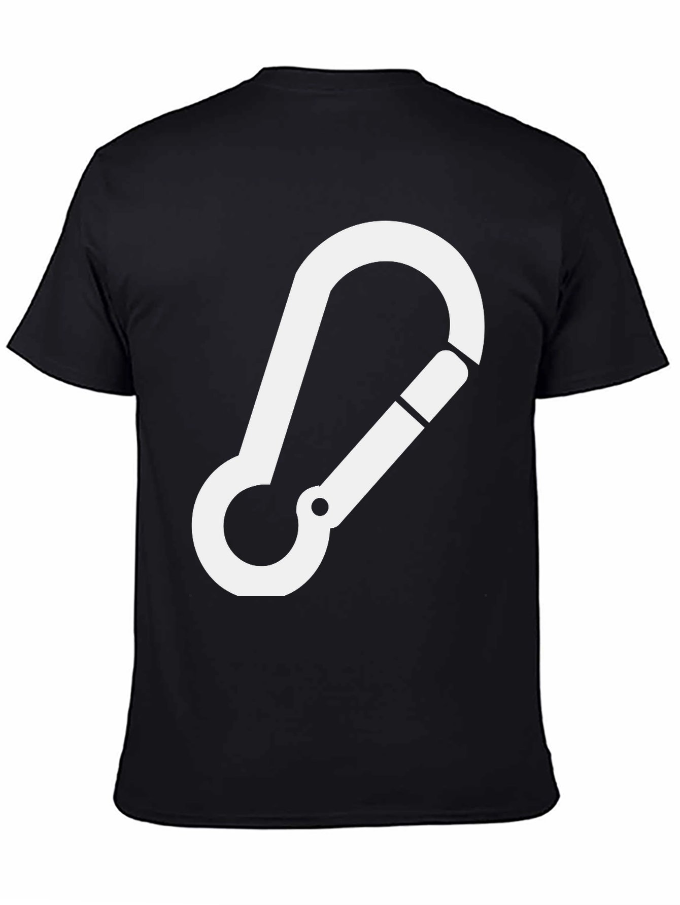 Black T-Shirt with White Carabiner Design