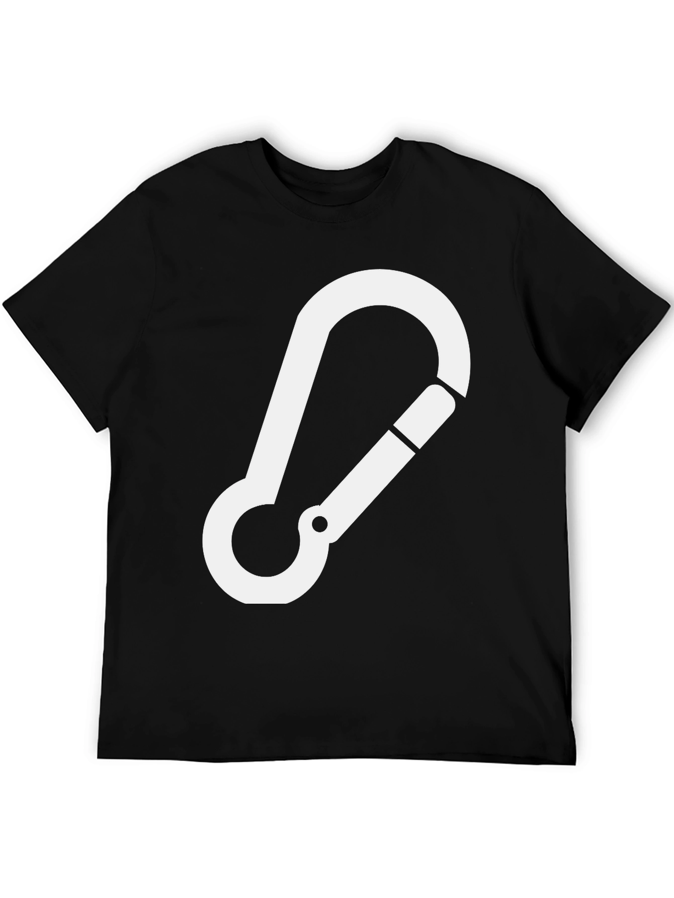 Black T-Shirt with White Carabiner Design