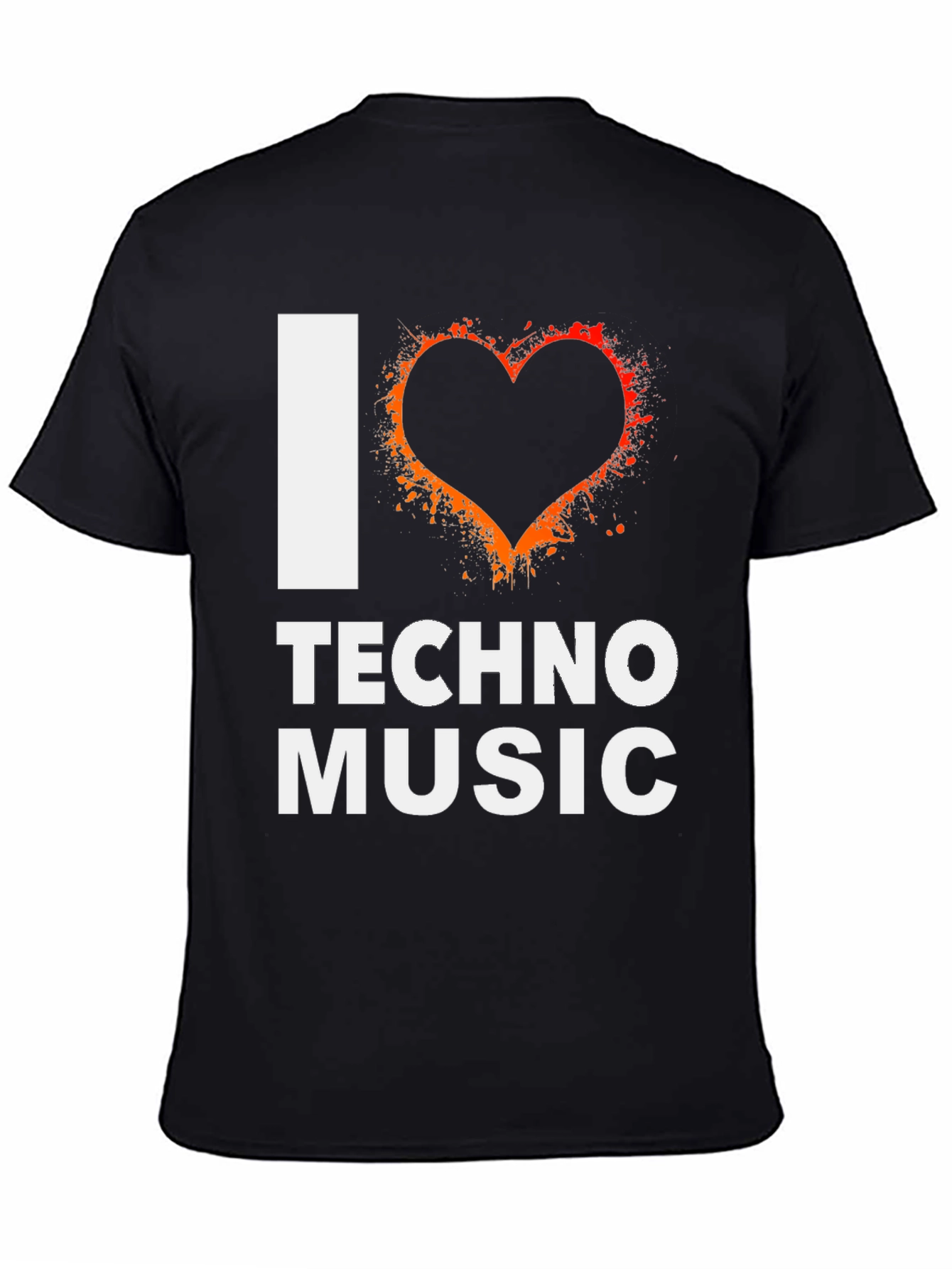 I Heart Techno Music Black T-Shirt