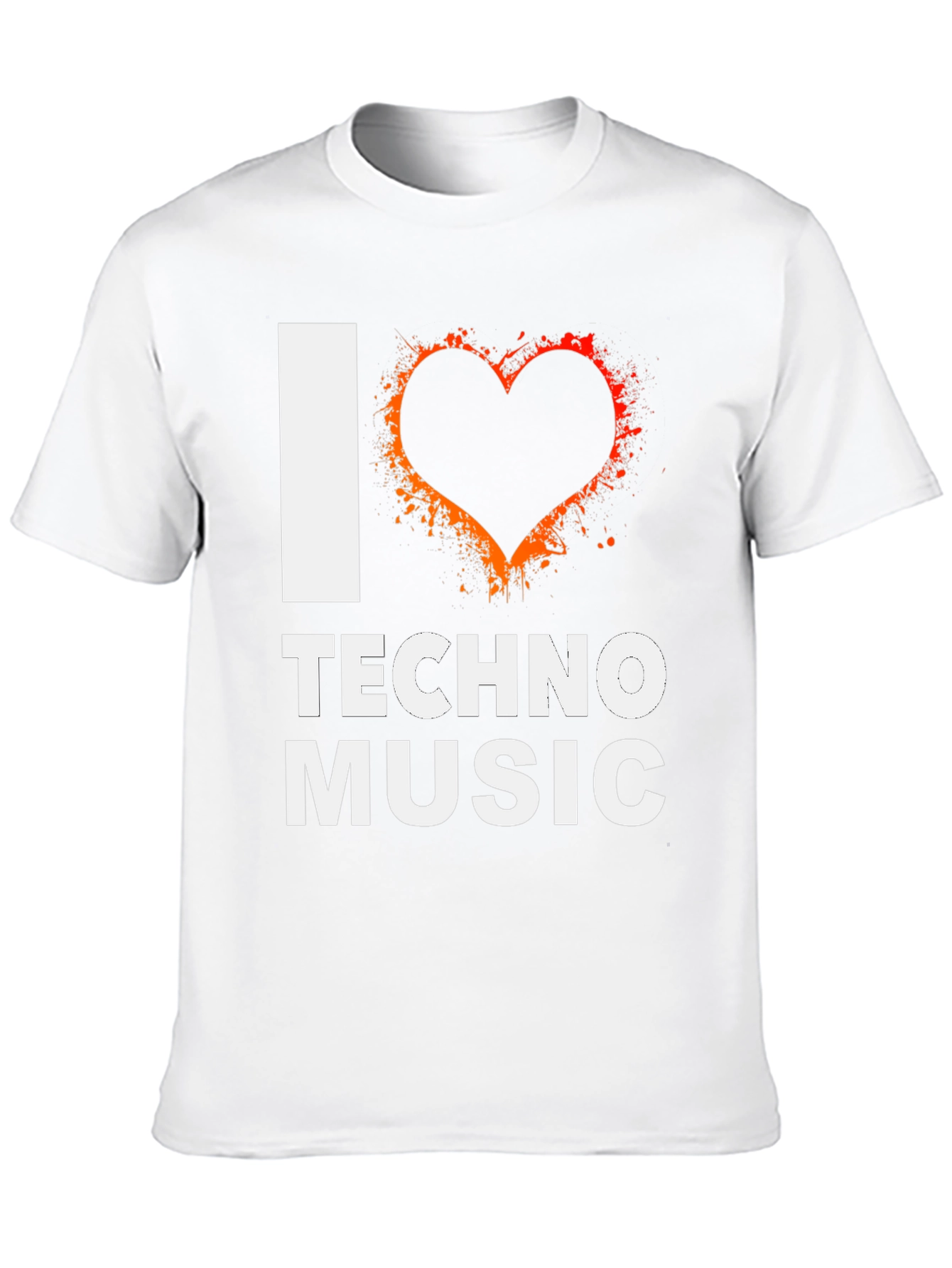 I Heart Techno Music Black T-Shirt