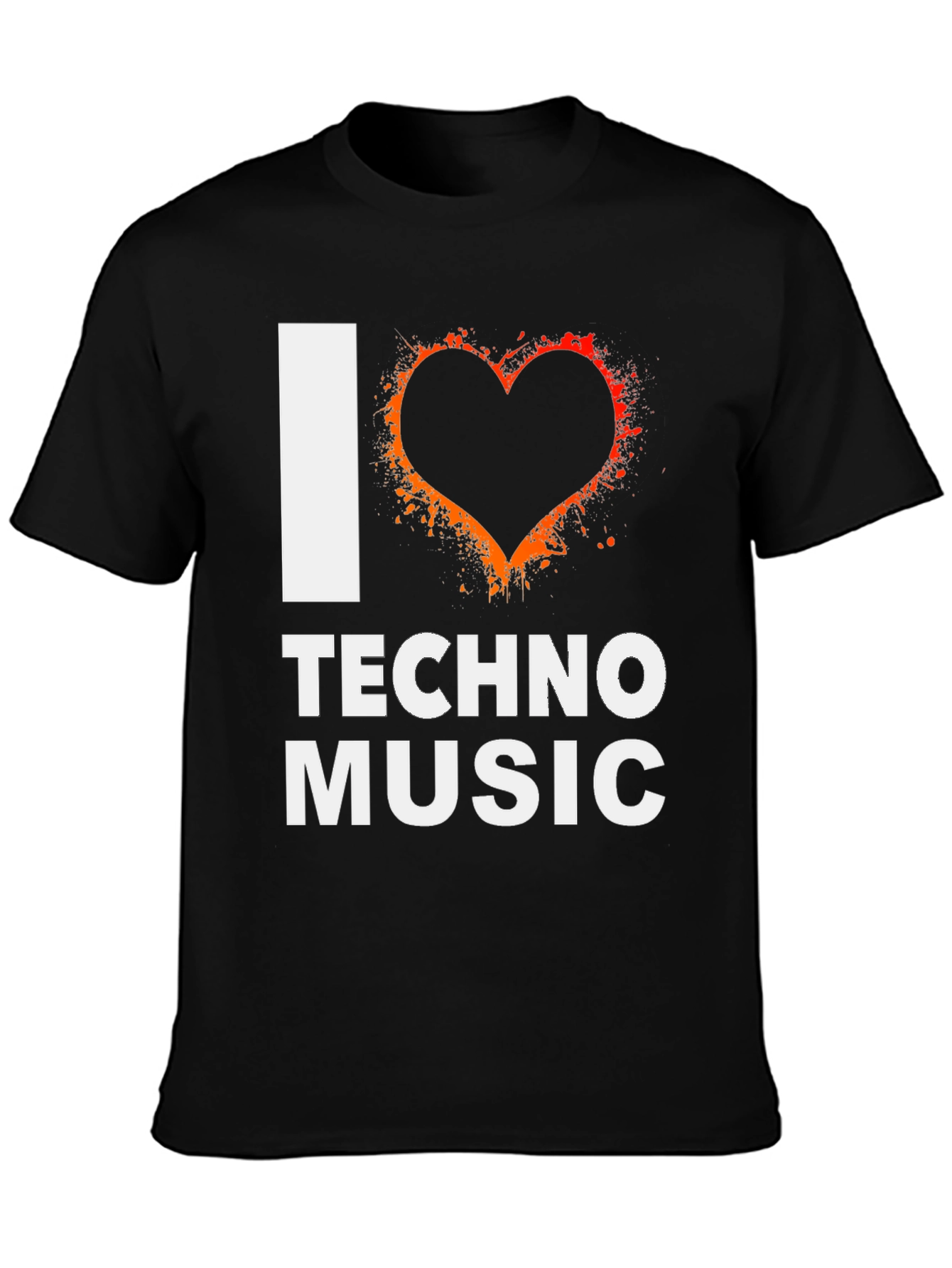 I Heart Techno Music Black T-Shirt