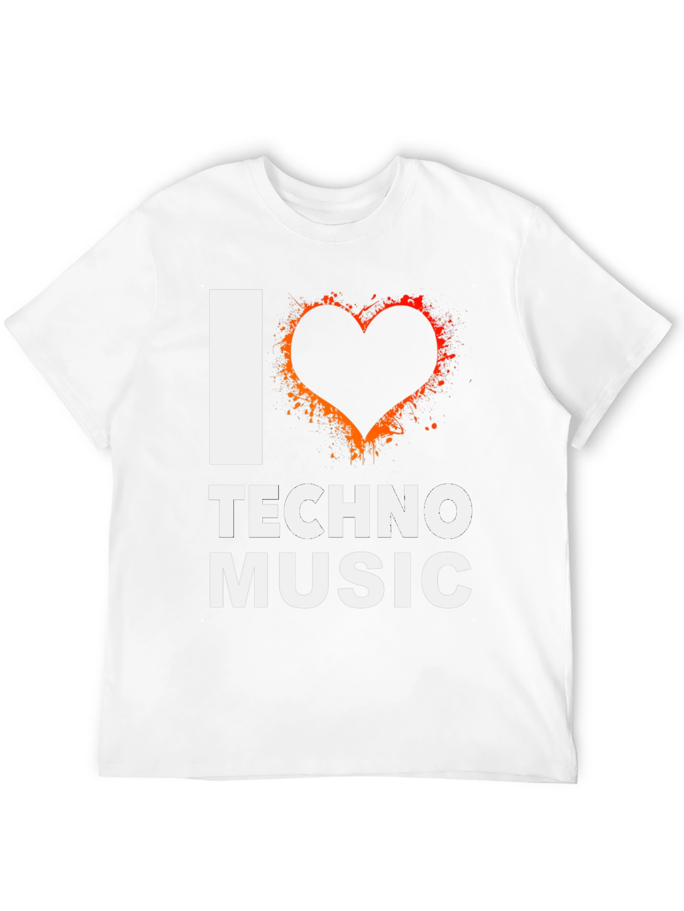 I Heart Techno Music Black T-Shirt