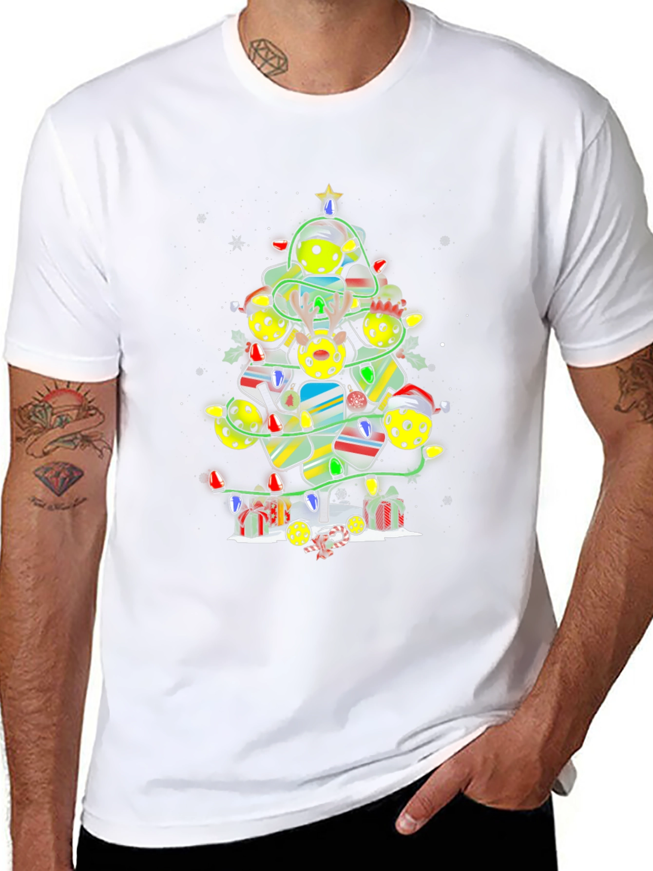 Pickleball Christmas Tree T-Shirt