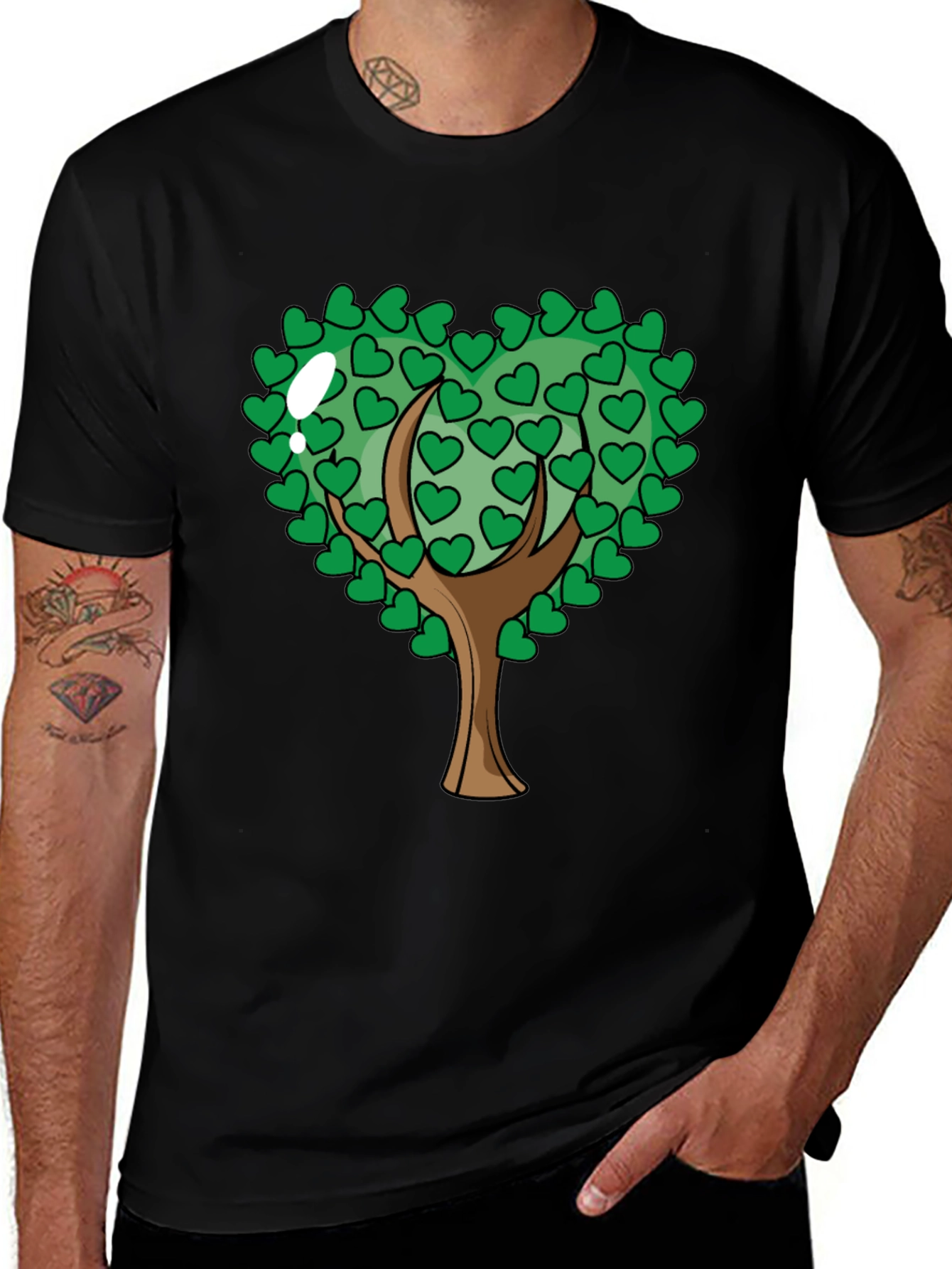 Heart Tree Graphic Black T-Shirt