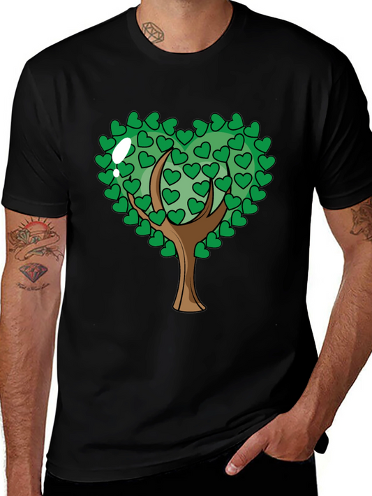 Heart Tree Graphic Black T-Shirt