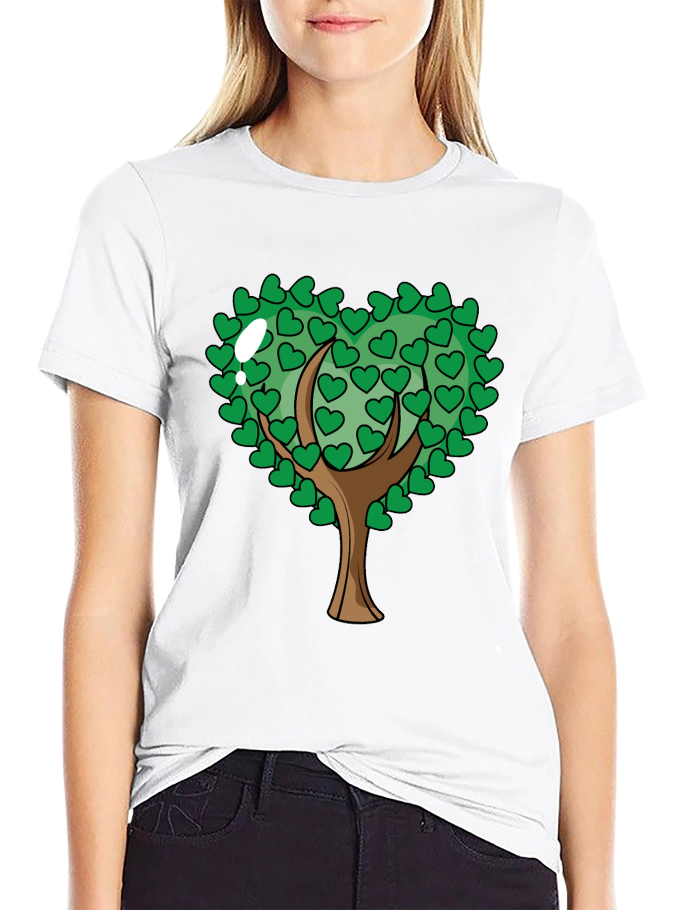 Heart Tree Graphic Black T-Shirt