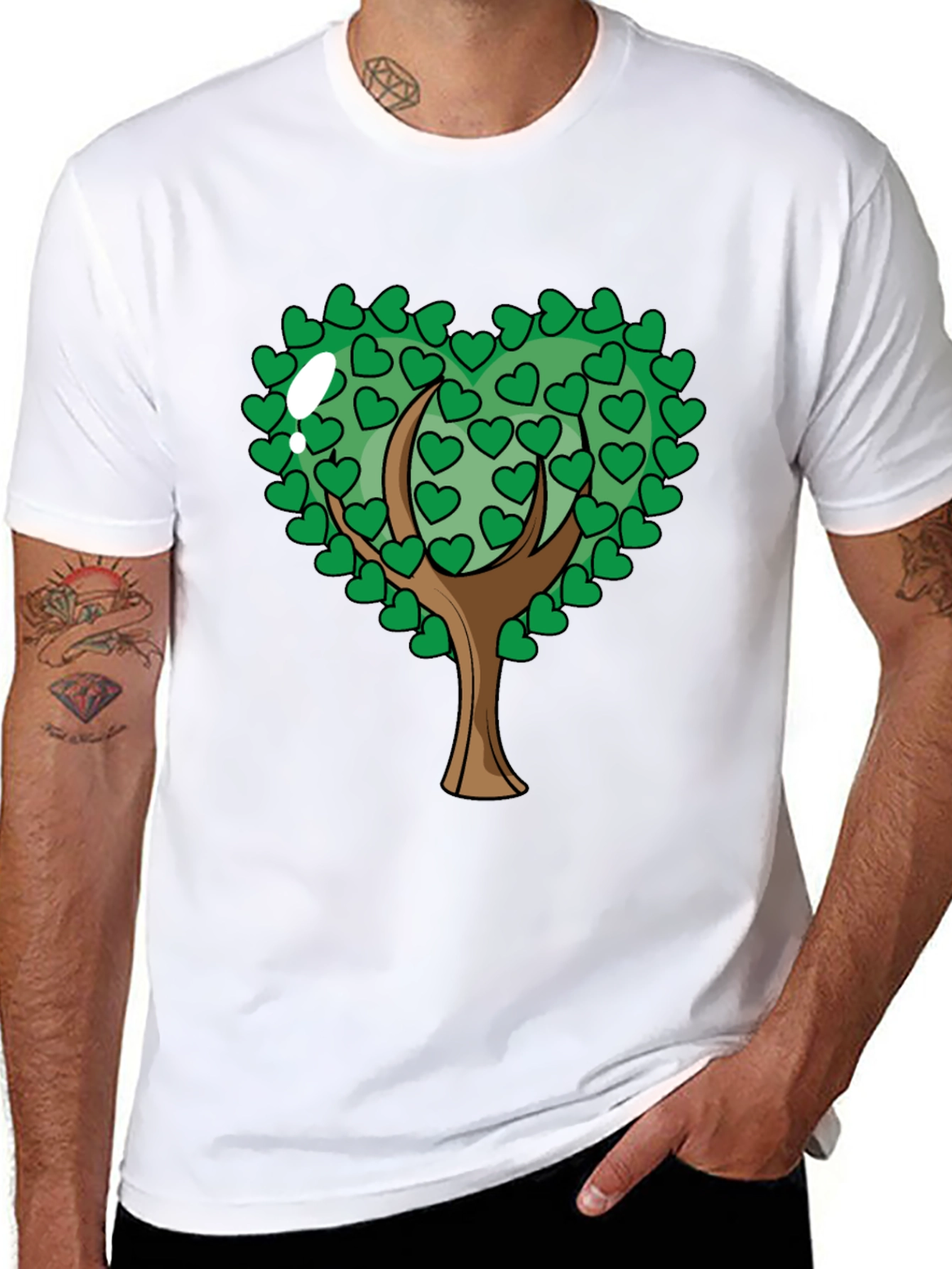 Heart Tree Graphic Black T-Shirt