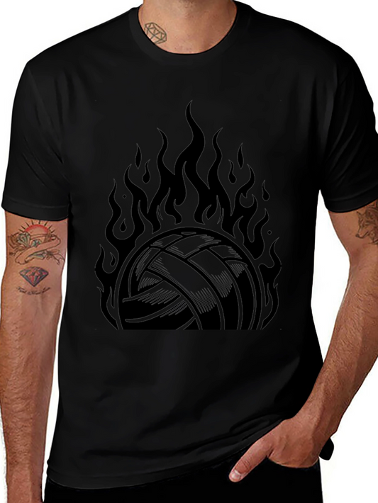 Volleyball on Fire Graphic T-Shirt