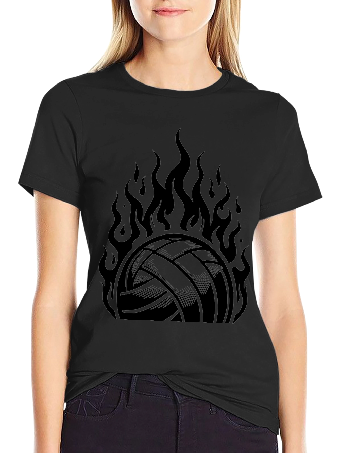 Volleyball on Fire Graphic T-Shirt