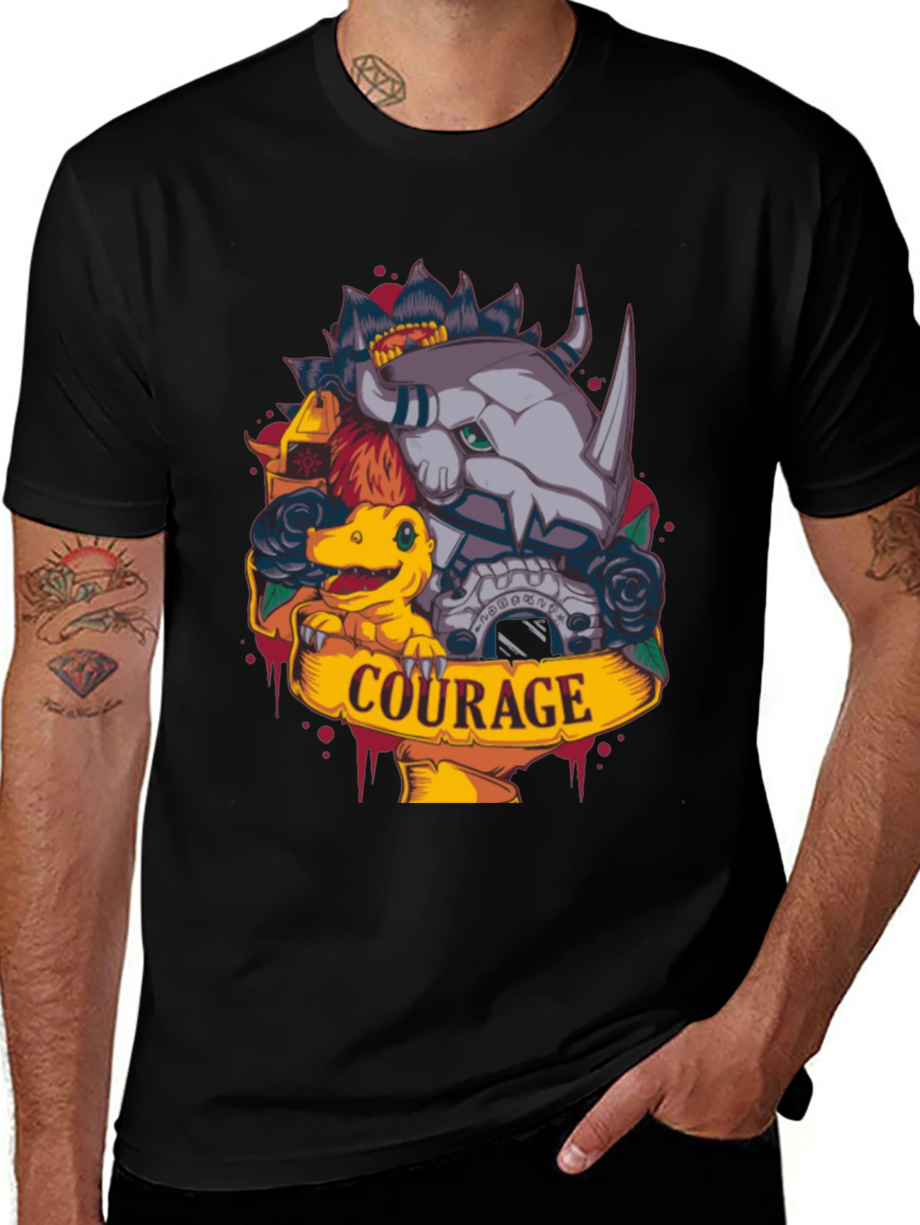 Courage Digimon Black T-Shirt