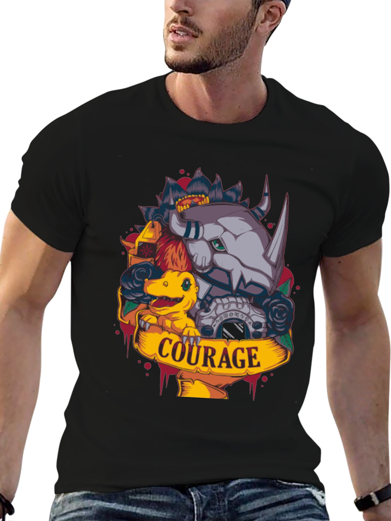 Courage Digimon Black T-Shirt